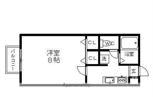 CASA BENE(1K/2階)の間取り写真