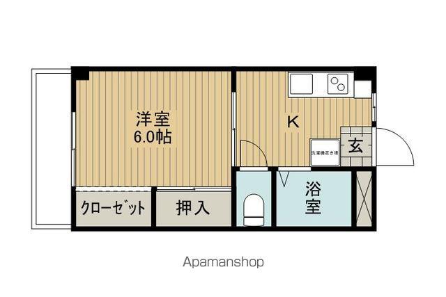 アルペンハイツ(1K/4階)の間取り写真
