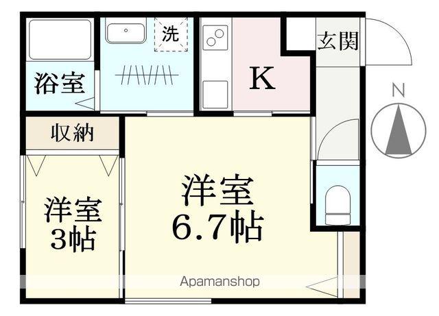 仮 大願寺アパート(2K/1階)の間取り写真