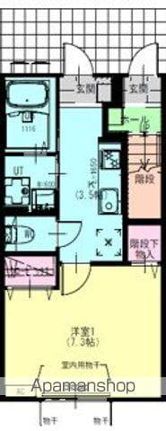 ディアコート盛岡B(1K/1階)の間取り写真