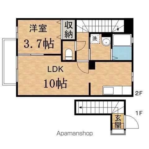 リヴェールβ(1LDK/2階)の間取り写真