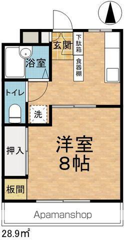 クロックパレス(1K/3階)の間取り写真