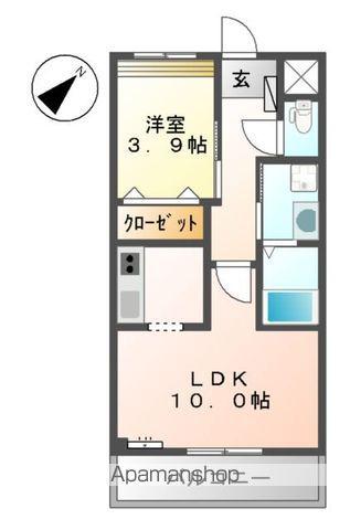 サクシード1(1LDK/2階)の間取り写真