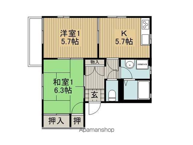 サニーハウス岩波(2K/1階)の間取り写真
