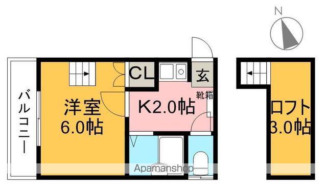 STハウスⅡ(1K/2階)の間取り写真