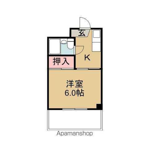 鹿島屋ビル(1K/3階)の間取り写真