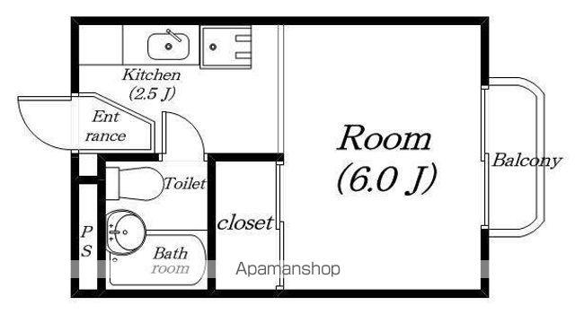 コーポ杉浦(1K/2階)の間取り写真