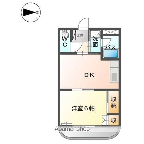 ハイムJORAKU(1DK/3階)の間取り写真