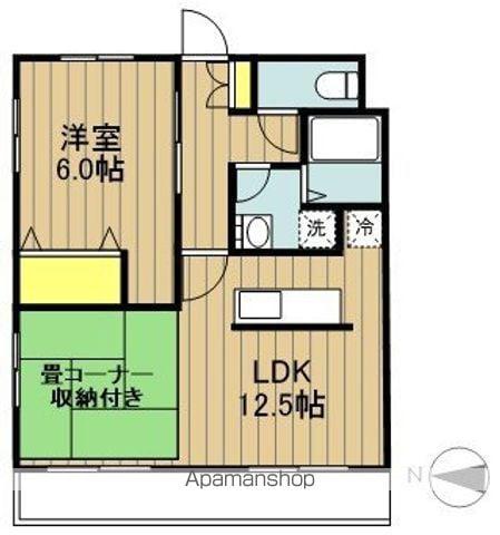 キャッスルカネコ(1LDK/3階)の間取り写真