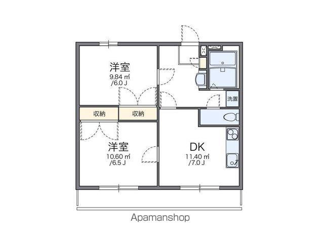 レオパレス華(2DK/2階)の間取り写真