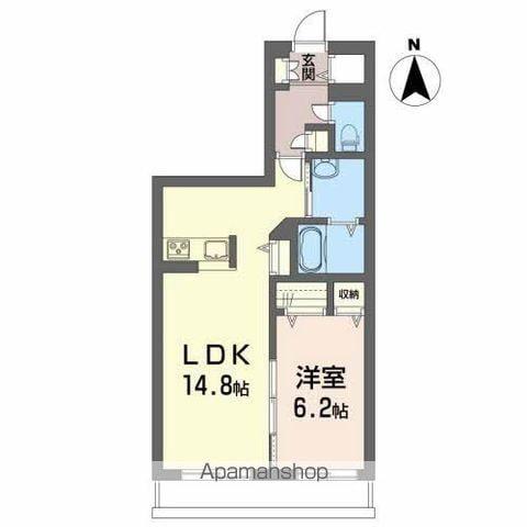 メゾンマスト盛南Ⅱ(1LDK/2階)の間取り写真