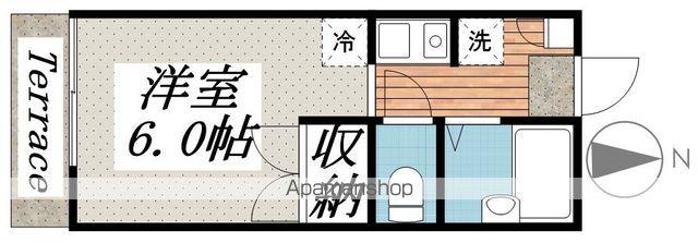 みのり2(ワンルーム/1階)の間取り写真