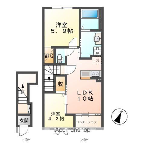 ユウアイグランデ大曽根(2LDK/2階)の間取り写真