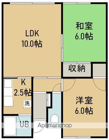 第一松葉マンション(2LDK/2階)の間取り写真
