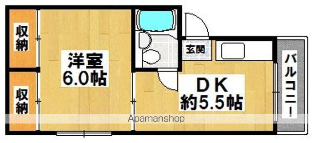 ロイヤル清水丘(1DK/1階)の間取り写真
