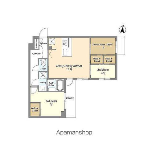 アジールコート練馬中村橋(2SLDK/1階)の間取り写真