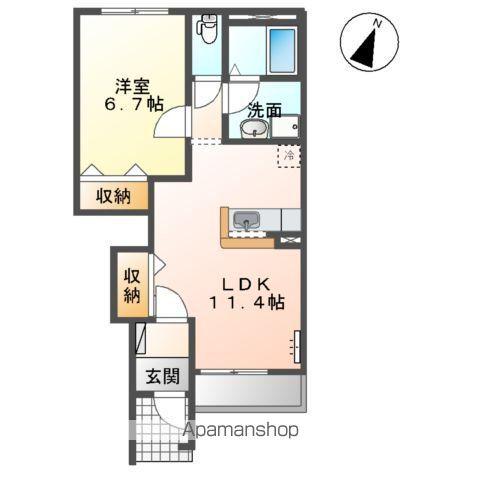 グランシャリオ大原Ⅱ(1LDK/1階)の間取り写真