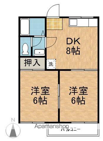 ロワイヤル本郷(2DK/1階)の間取り写真