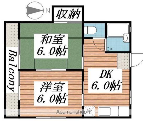 サンハイツD(2DK/1階)の間取り写真