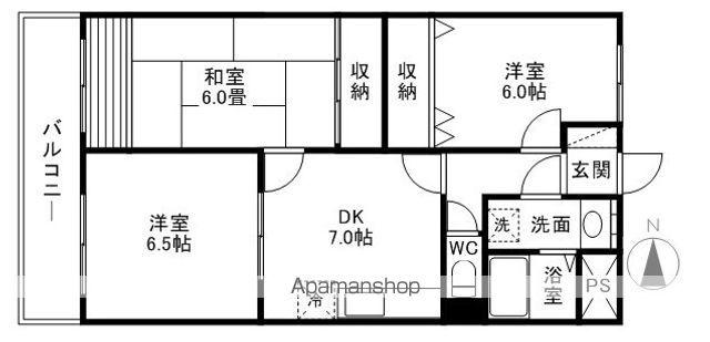 エスポワール(3DK/1階)の間取り写真