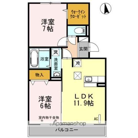 アメニティー(2LDK/1階)の間取り写真