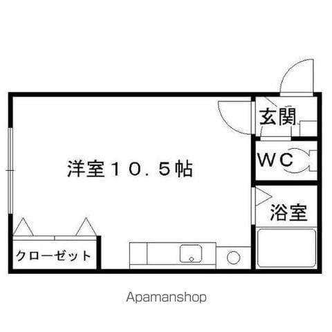 リバティとん田(ワンルーム/4階)の間取り写真