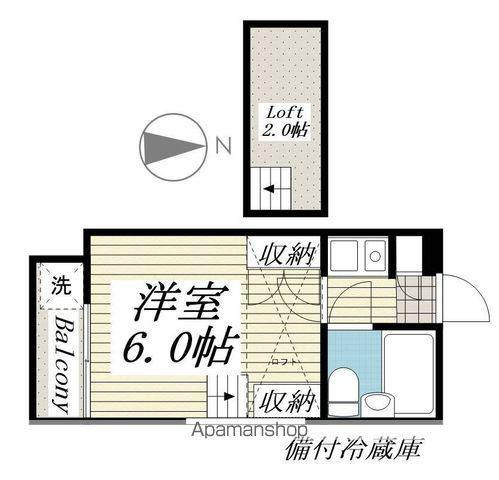 ジュネパレス我孫子第05(1K/2階)の間取り写真