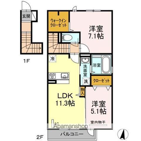TAISHOKANXVI(2LDK/2階)の間取り写真