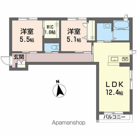 ローレルR(2LDK/3階)の間取り写真