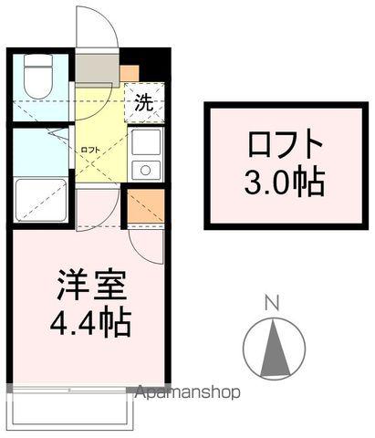 アップルハウス自由ヶ丘(1K/2階)の間取り写真