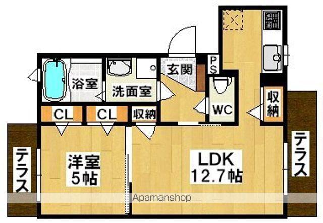 シャーメゾン アグレアーブル(1LDK/1階)の間取り写真