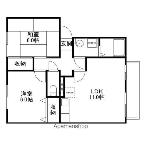 パークハイム(2LDK/2階)の間取り写真