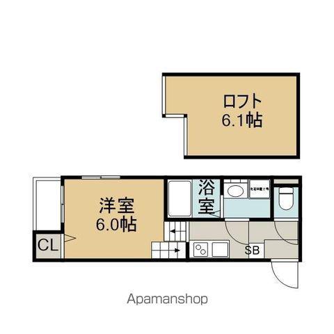 ハーモニーテラス市場木町Ⅱ(ワンルーム/2階)の間取り写真