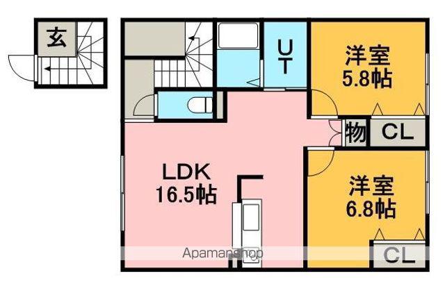 エルムハイツⅢ(2LDK/2階)の間取り写真