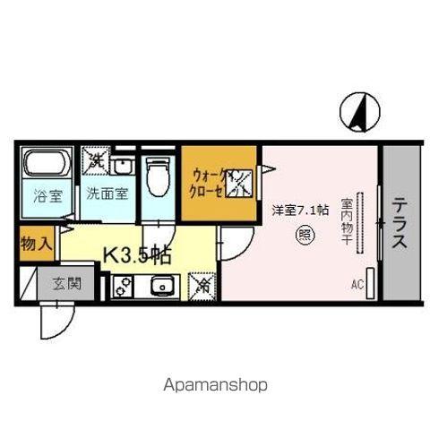 RESILIENCE A(1K/1階)の間取り写真