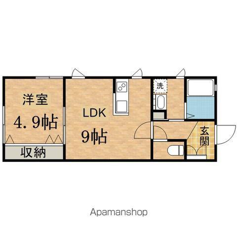 ウエストコート日野(1LDK/1階)の間取り写真