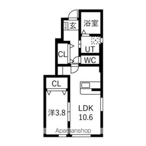 東根BASE358(1LDK/1階)の間取り写真
