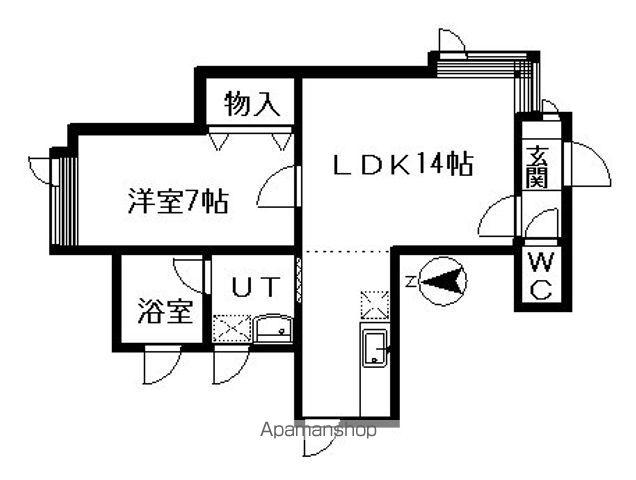 ウエストプラザ5-6A(1LDK/2階)の間取り写真