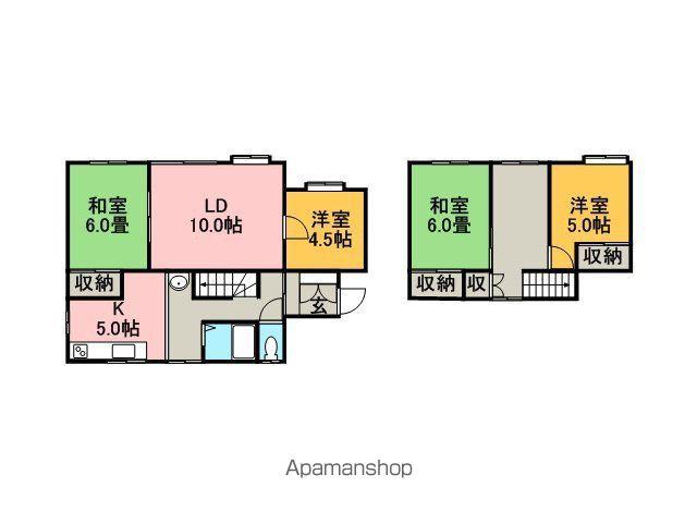 函館本線 稲穂駅 徒歩15分 2階建 築46年(4LDK)の間取り写真