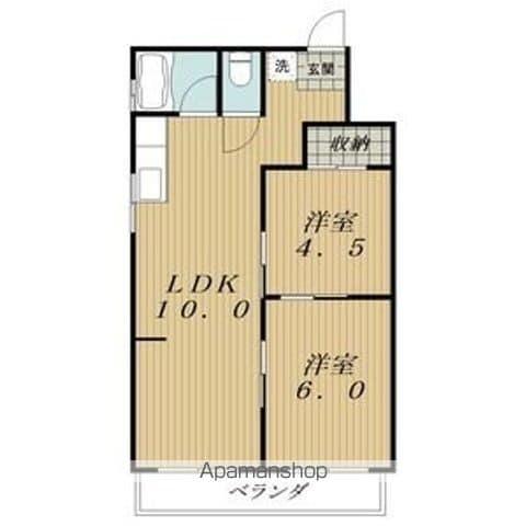 道三ビル(2LDK/4階)の間取り写真