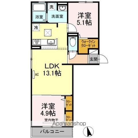 プレジャースクエアⅢ(2LDK/1階)の間取り写真