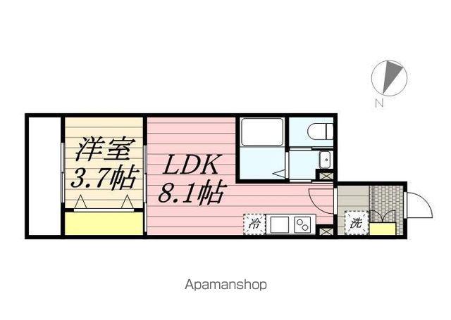 ルミエールA(1LDK/2階)の間取り写真