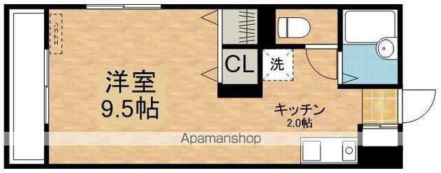 サンセットビレッジ新川B棟(ワンルーム/1階)の間取り写真