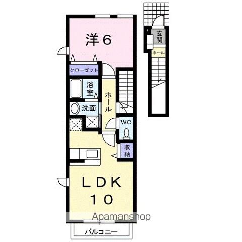 パインヒルズA(1LDK/2階)の間取り写真