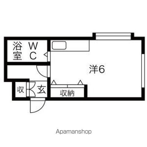 ブローニュ宮の森(ワンルーム/3階)の間取り写真