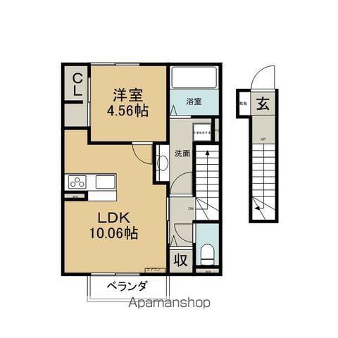 アンジュデトワール(1LDK/2階)の間取り写真