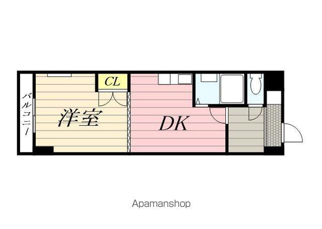 オクタワーズ野幌ウエストタワー(ワンルーム/2階)の間取り写真
