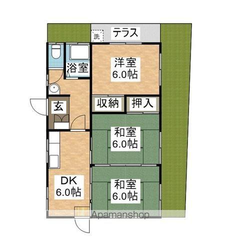 篠栗線 門松駅 徒歩15分 1階建 築34年(3DK)の間取り写真