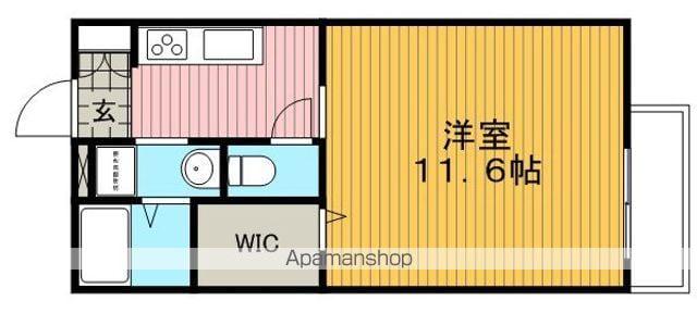 ソレイユ蛍池(1K/2階)の間取り写真