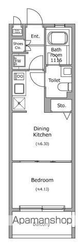 レジディア笹塚(1DK/2階)の間取り写真